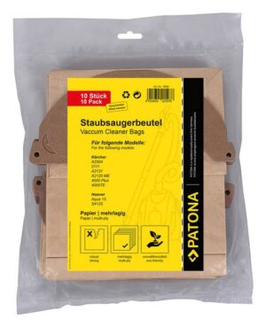 10 sacchetti in carta per Kärcher 2111 A2004 A2120 ME 4000 Plus 4000TE e Hoover - immagine 5