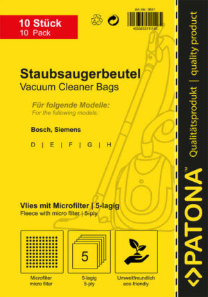 10 sacchetti per Bosch, Siemens D,E,F,G,H - immagine 3