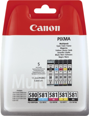 2078C006, Canon PGI-580/CLI-581 Multipack 5 Cartucce Originali inchiostro, (5x) 5,6 ml - immagine 1