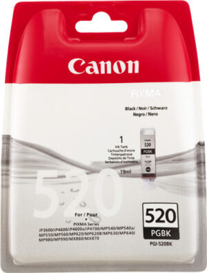 2932B001, Canon PGI-520 BK, Nero, Cartuccia Inchiostro 1pz - immagine 1
