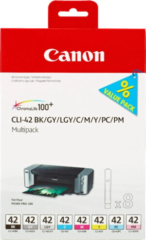 6384B010, CLI-42, 8 Cartucce Originali inchiostro Multipack, Canon (8x) 13 ml - immagine 1