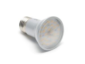 Faretto con attacco E27 JDR con 28 led SMD5050, luce: bianco caldo, CD driver - immagine 3
